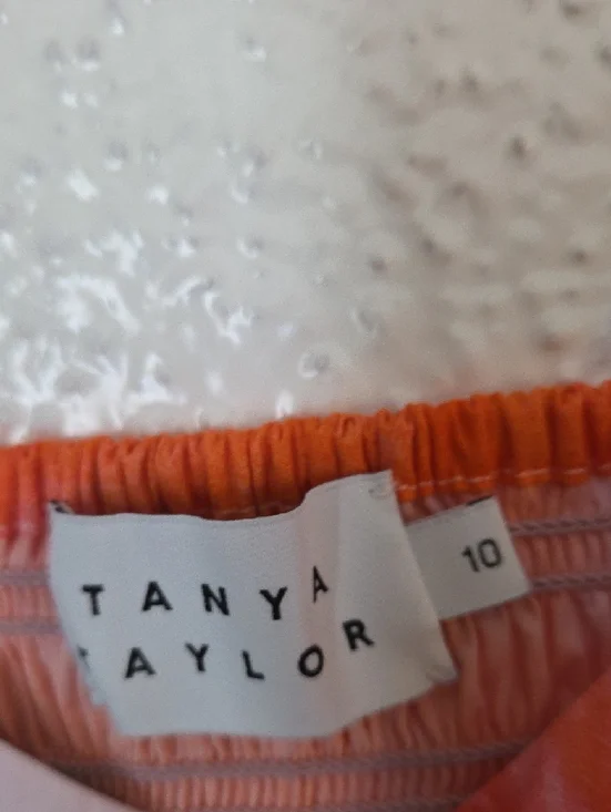 Tanya Taylor Pink Maxi Dress with Green & Orange Watercolor Print - Picture 2 of 8